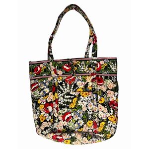 Vera Bradley Quilted Cotton poppy fields tote Bag Outer/Inner Pockets 16x14"
